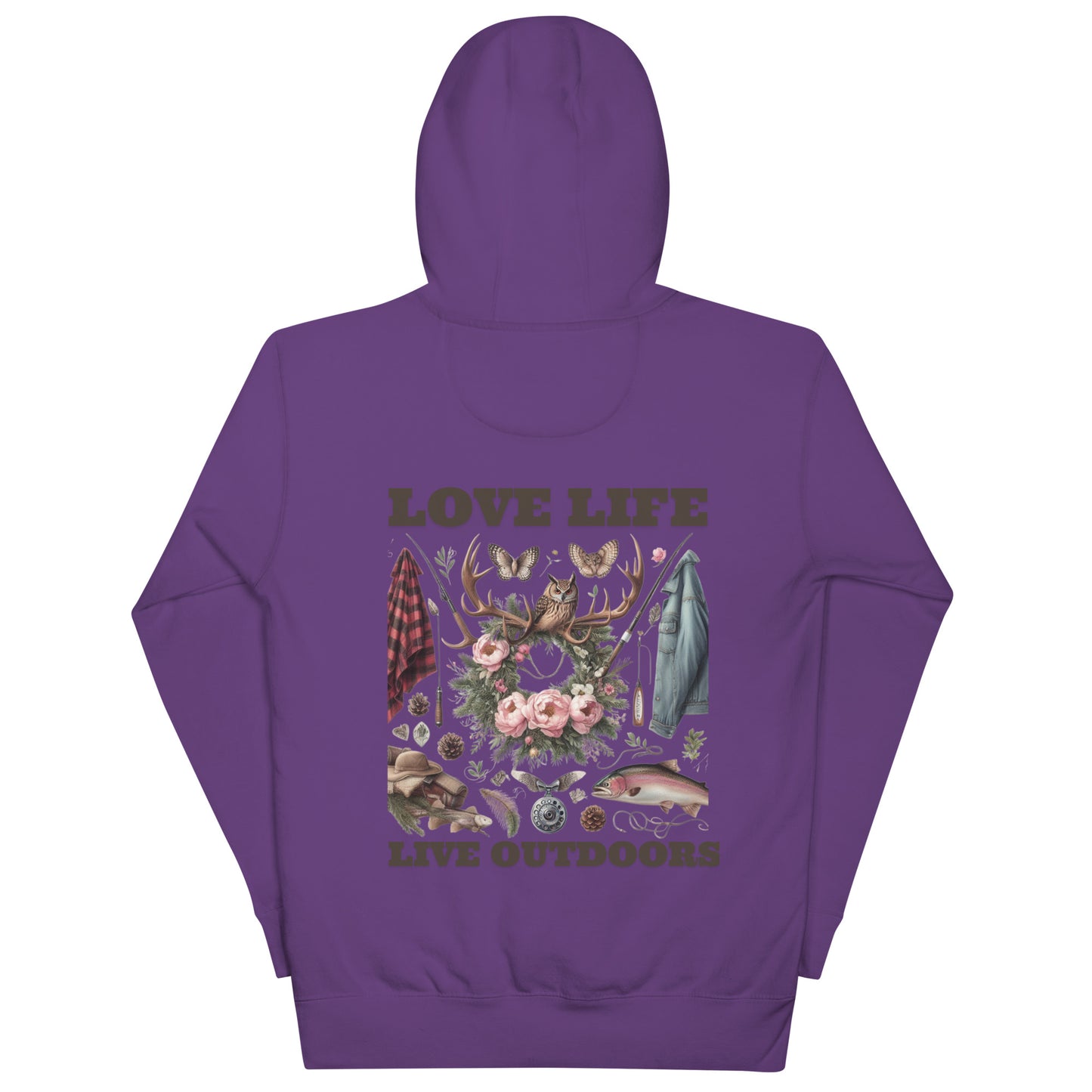 Unisex Hoodie Exclusive Love Life Live Outdoors MRRL & O Print Designs