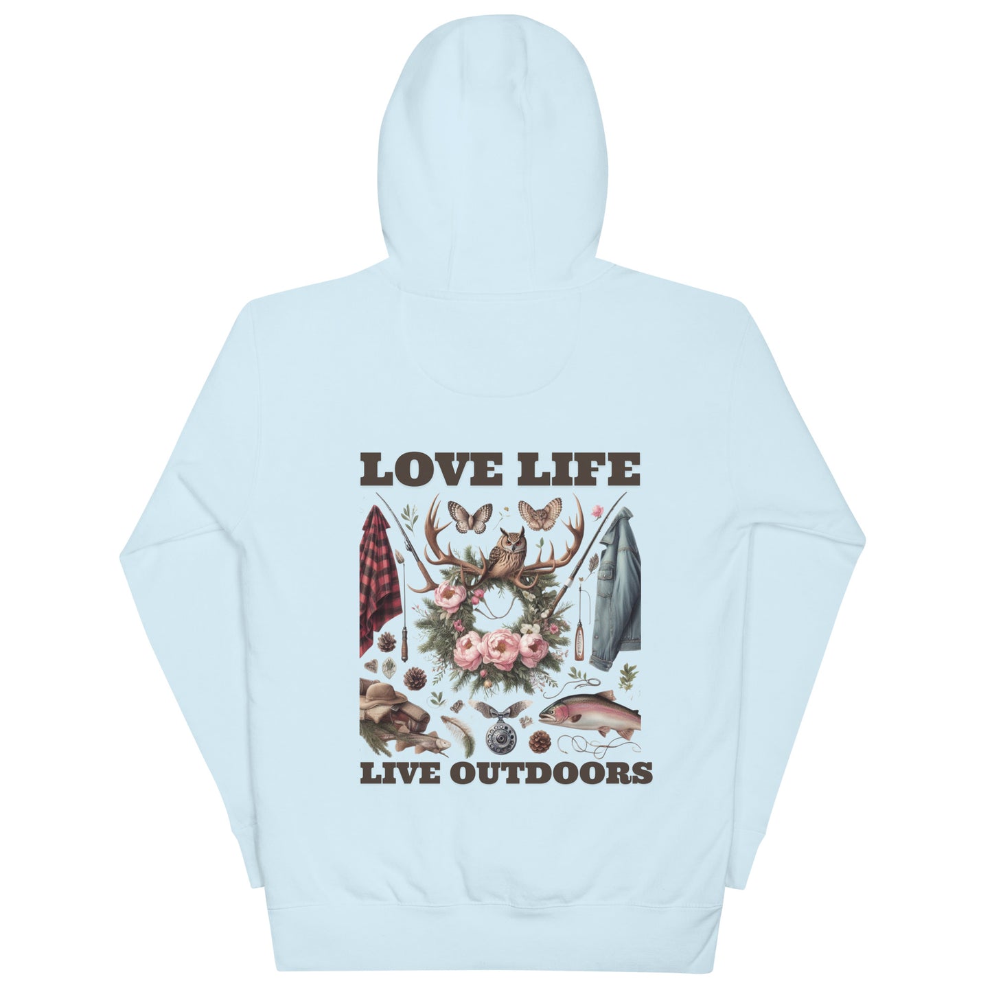 Unisex Hoodie Exclusive Love Life Live Outdoors MRRL&O Print Designs