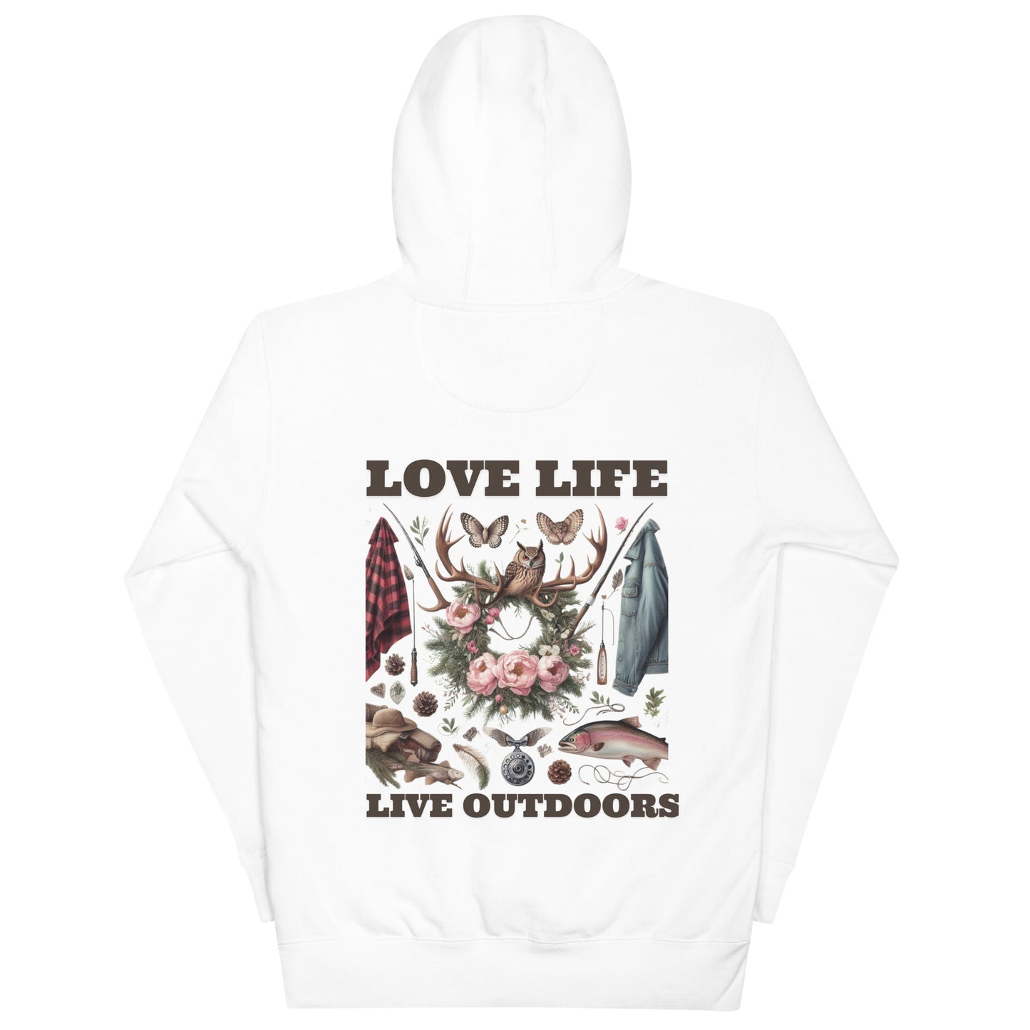 Unisex Hoodie Exclusive Love Life Live Outdoors MRRL & O Print Designs