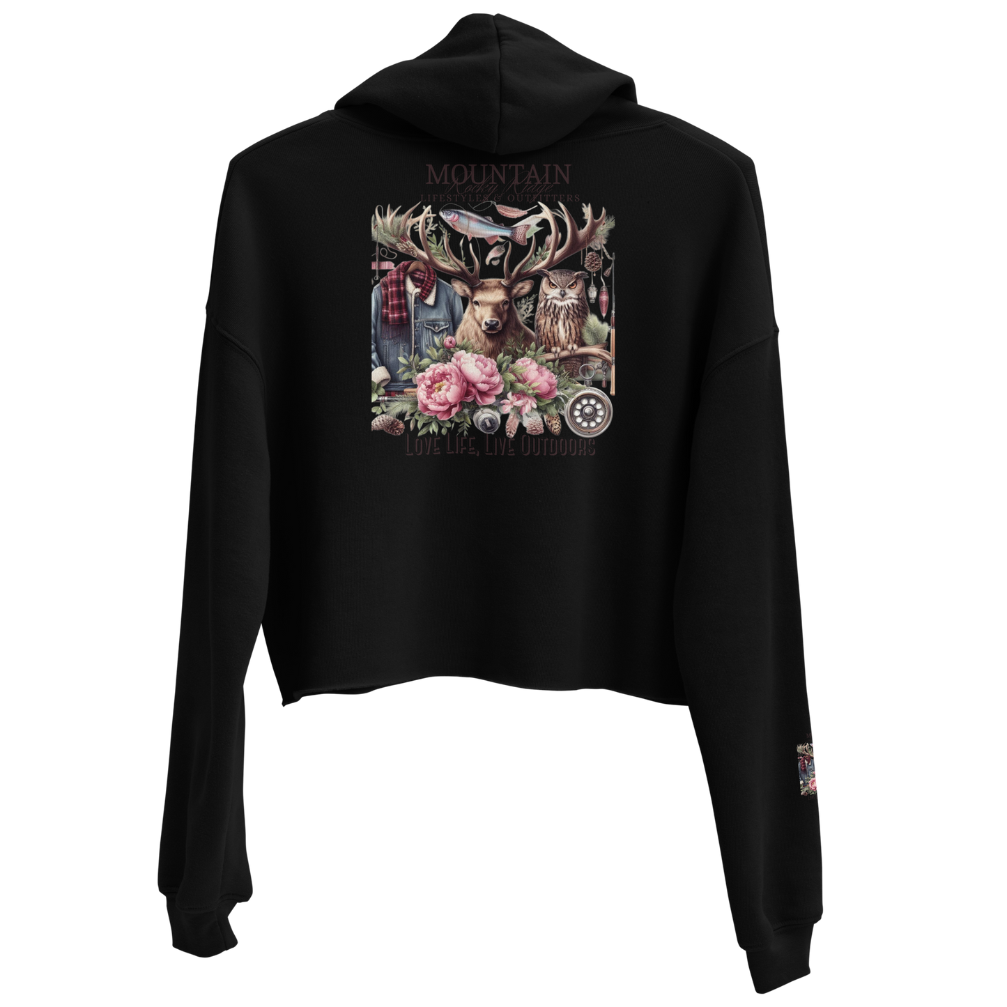 Crop Hoodie Exclusive Love Life Live Outdoors MRRL&O Print Designs