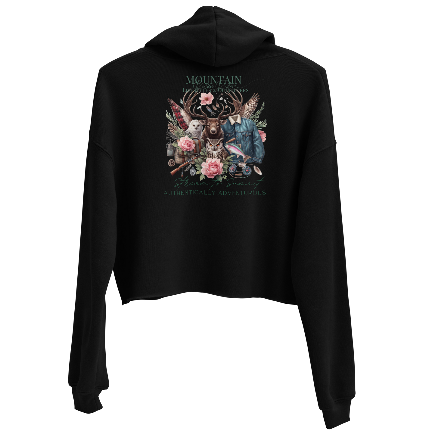 Crop Hoodie Exclusive Love Life Live Outdoors MRRL&O Print Designs