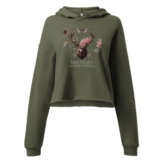 Forest Green Crop Hoodie