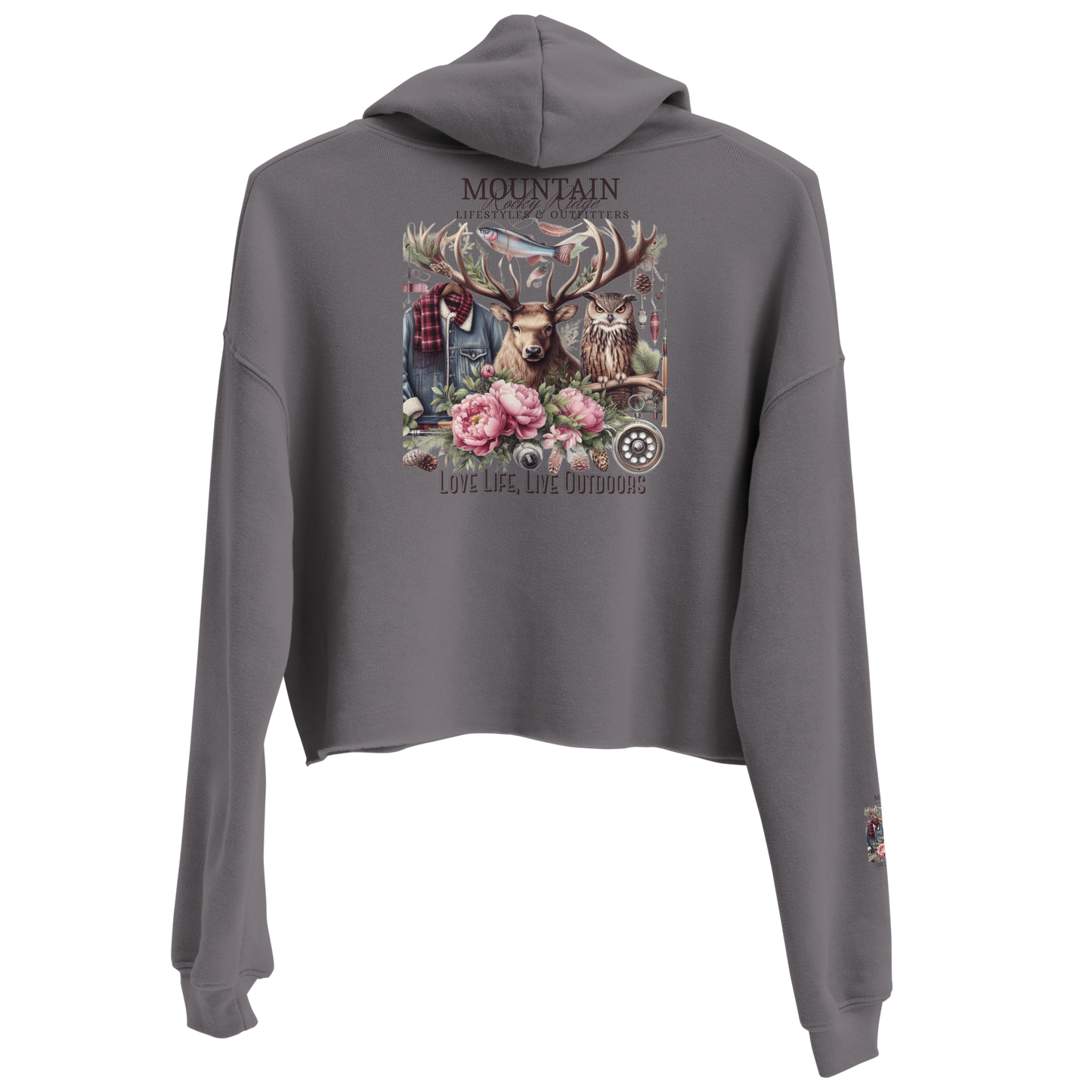 Crop Hoodie Exclusive Love Life Live Outdoors MRRL&O Print Designs