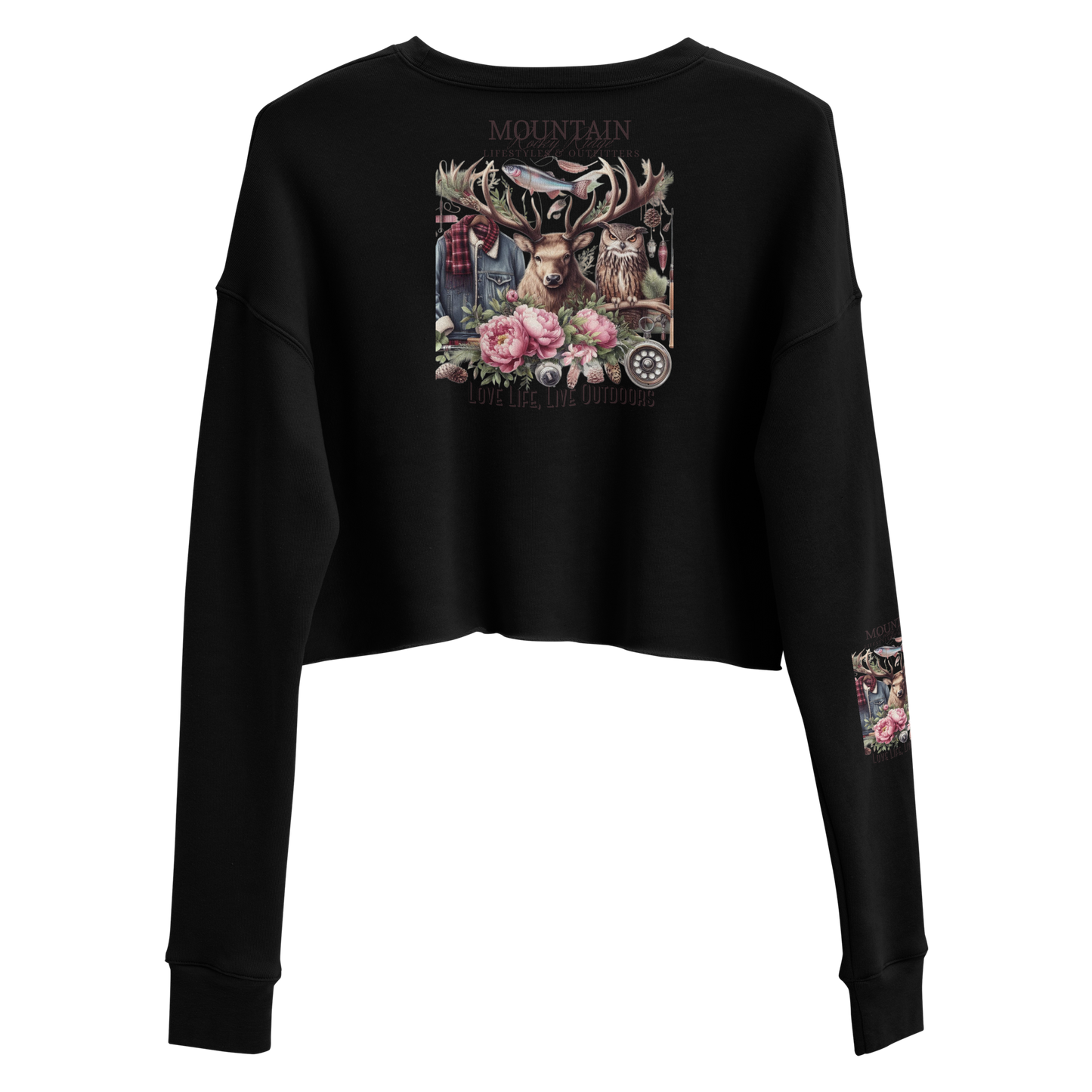 Crop Sweatshirt Exclusive Love Life Live Outdoors MRRL&O Print Designs