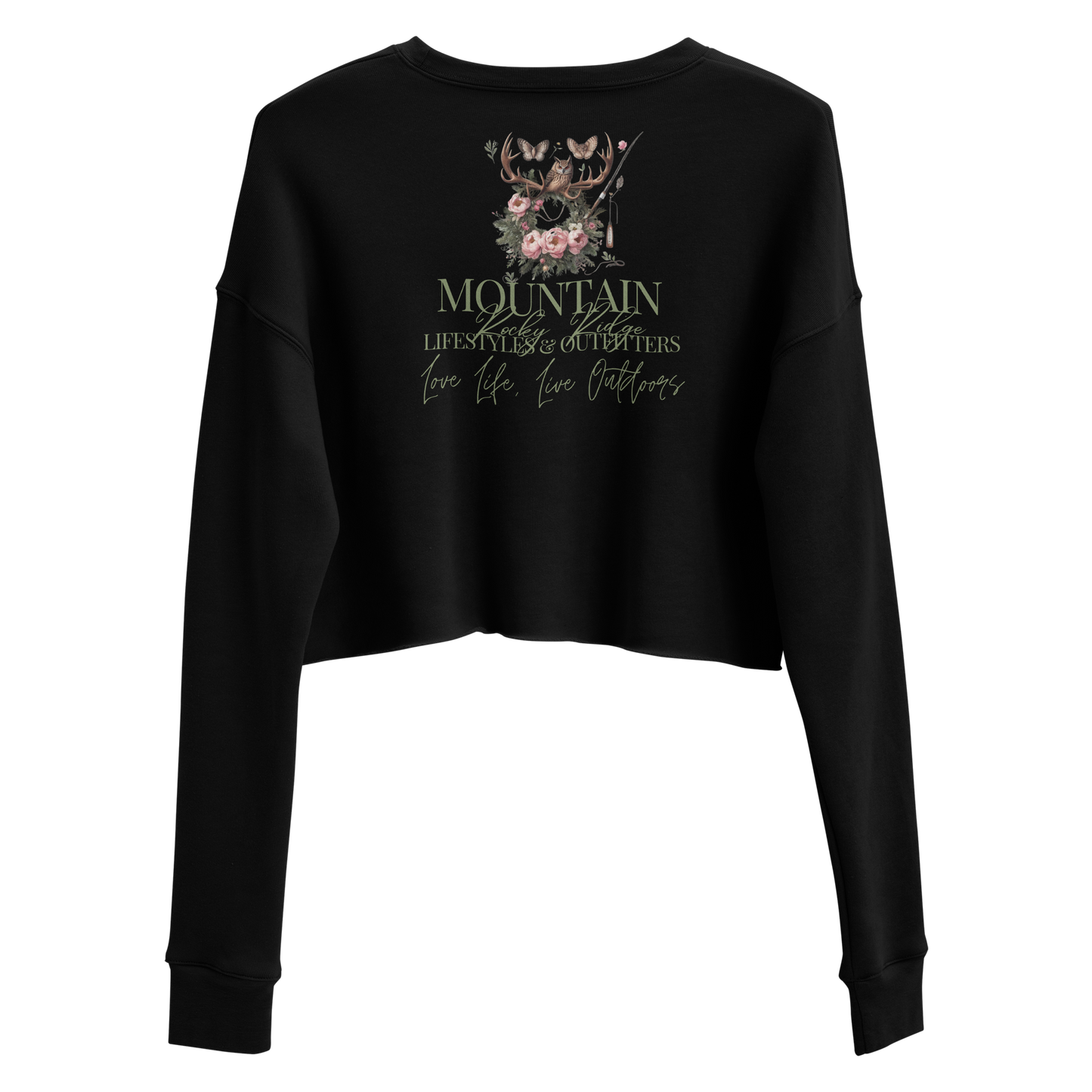 Crop Sweatshirt Exclusive Love Life Live Outdoors MRRL&O Print Designs