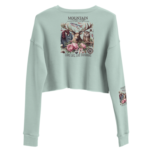 Crop Sweatshirt Exclusive Love Life Live Outdoors MRRL&O Print Designs