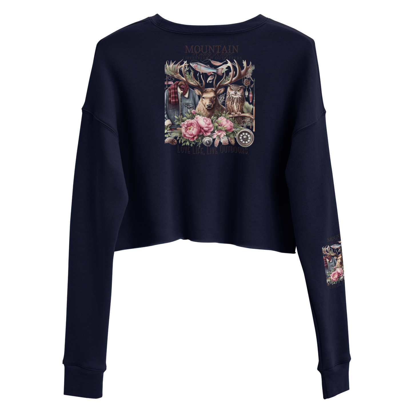 Crop Sweatshirt Exclusive Love Life Live Outdoors MRRL&O Print Designs