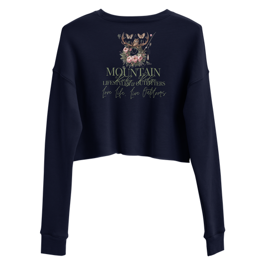 Crop Sweatshirt Exclusive Love Life Live Outdoors MRRL&O Print Designs